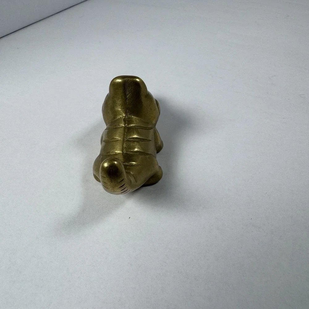 Vintage Brass Alligator Figurine Paperweight Original Wal-Mart Taiwan Sticker